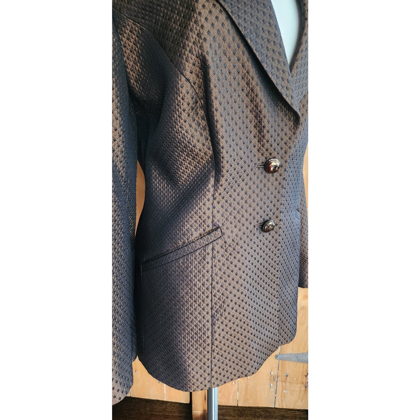 Vintage 1990s ESCADA Blazer Brown Bronze Metallic Jacket / Large