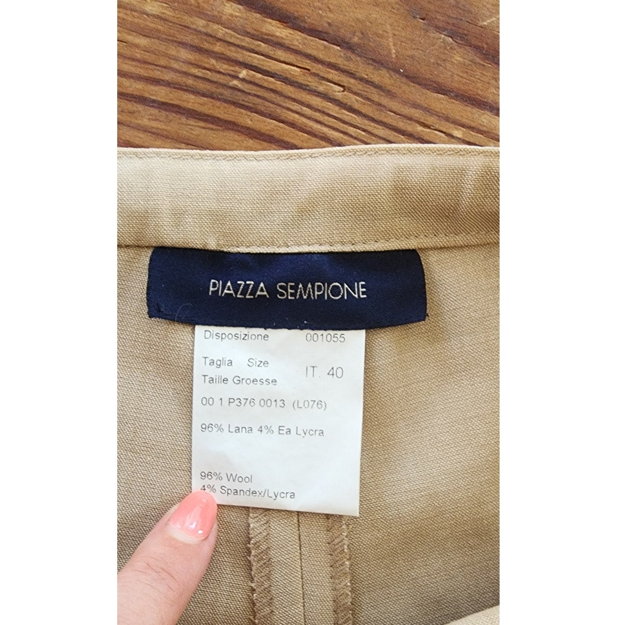 PIAZZA SEMPIONE Beige Pants Drawstring Trousers Slacks Summer Wool / Medium