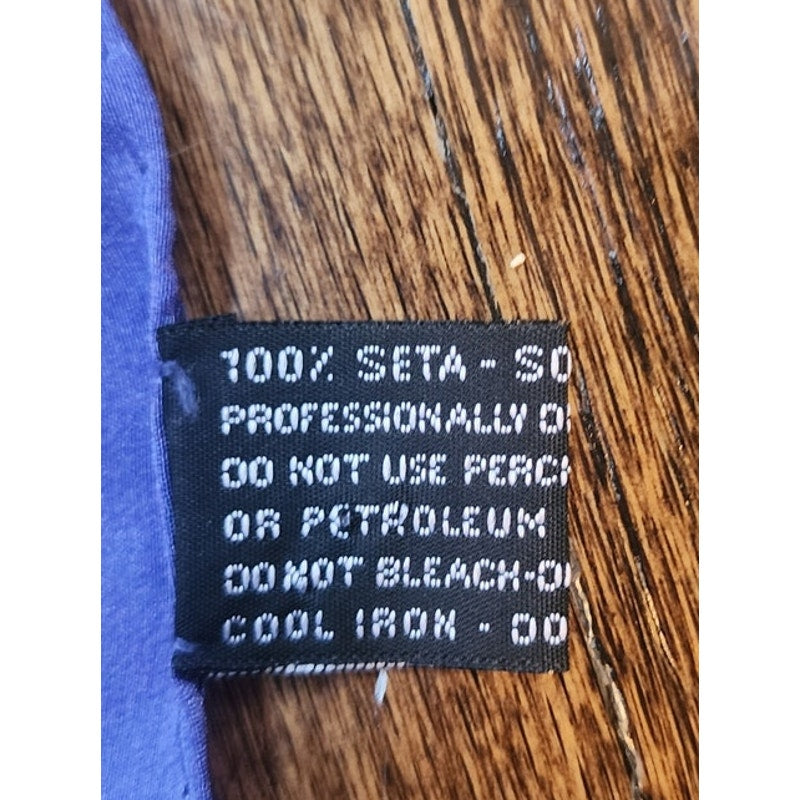 Vintage Missoni Silk Scarf Small Square Purple Waves Zigzags