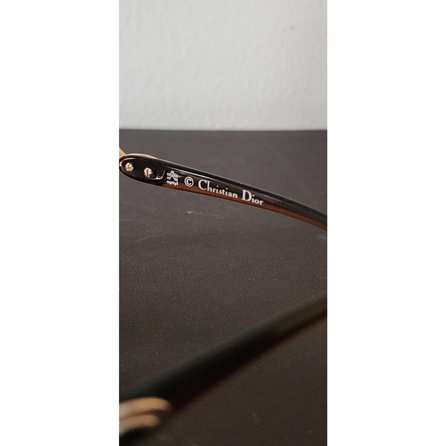 Vintage 1970s 1980s Christian Dior 2056 Butterfly Sunglasses Gold Frame