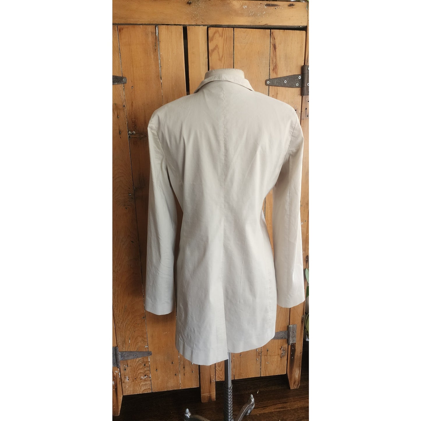 Eileen Fisher Long Blazer Off White Ramie Blend