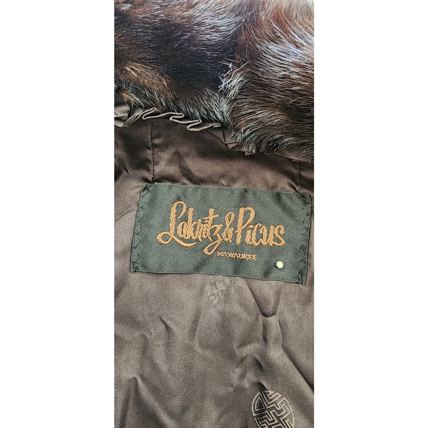 Vintage 70s Brown Mink Fur Jacket Black Suede Lacritz & Picus