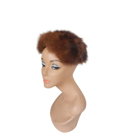 Vintage 1950s Bes-Ben Hat Brown Sable Fur
