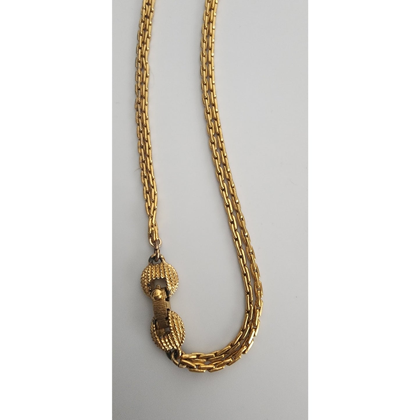 Vintage 70s Monet Traviata Pendant Necklace Gold Fringe Pagoda