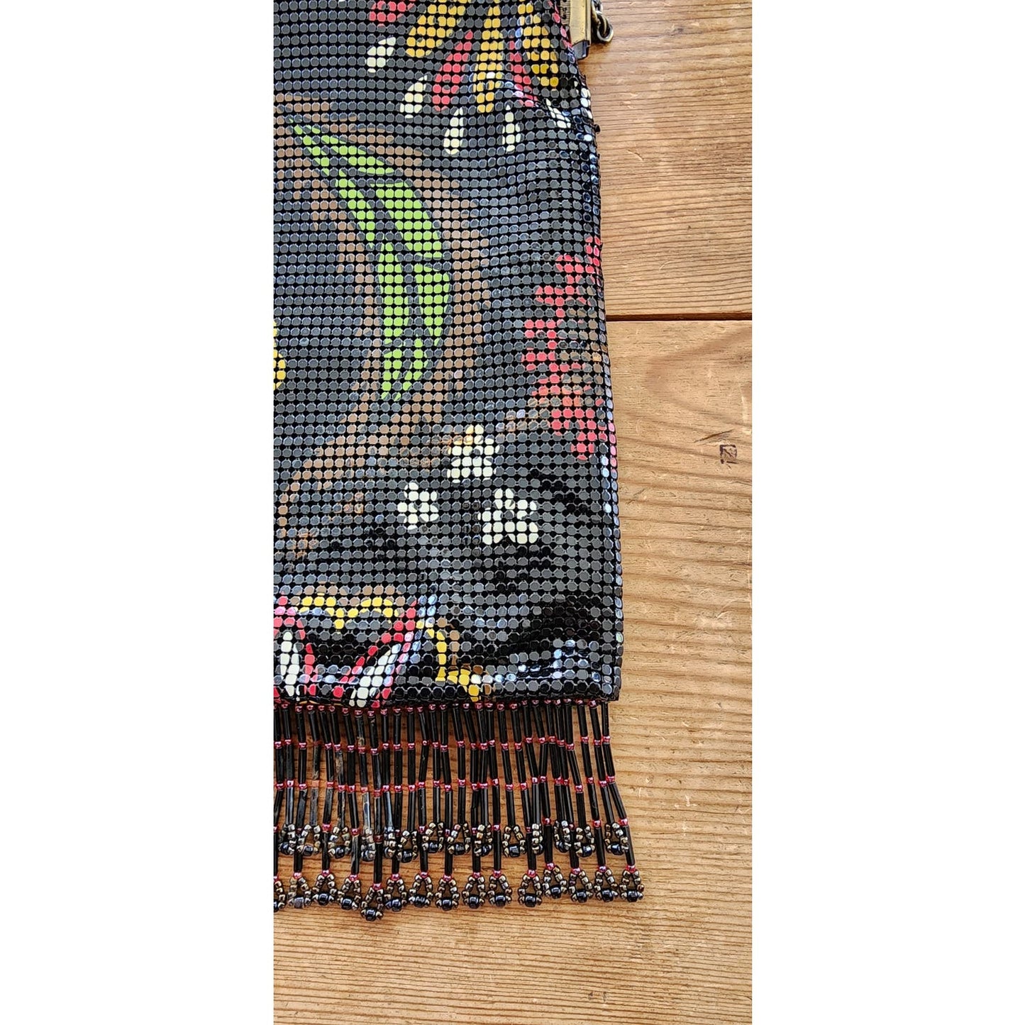 Vintage 20s Style Whiting Davis Art Nouveau Bag Flapper Purse Mesh Floral