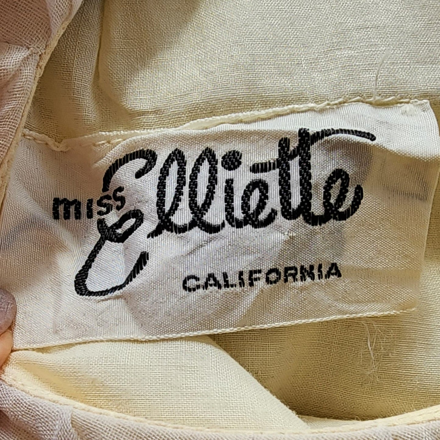 Vintage 60s Miss Elliette Party Dress Pleated Skirt Large Bow Ivory Navy Blue