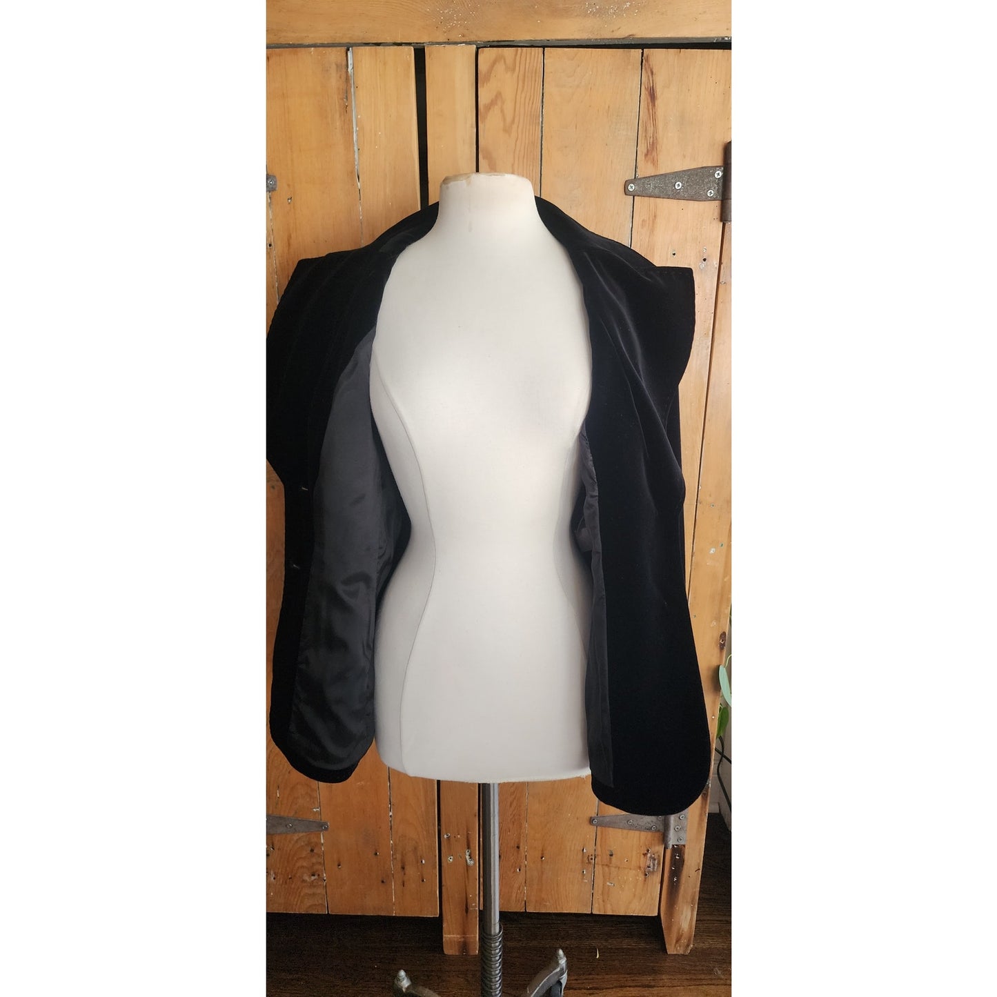 Vintage Escada Blazer Black Velvet Jacket / 44
