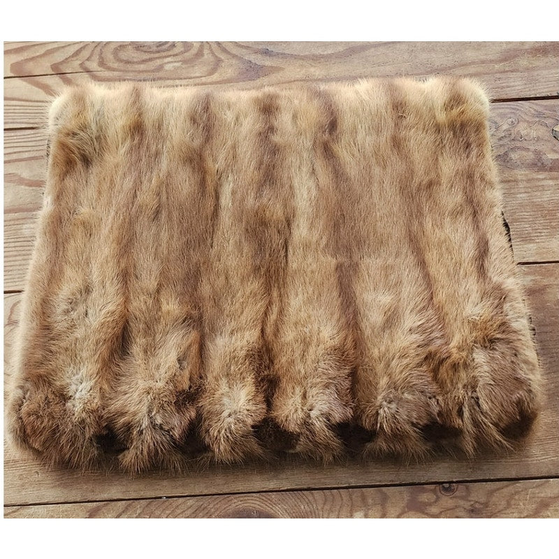 Vintage 40s Mink Fur Muff Bag Combination Brown Beige
