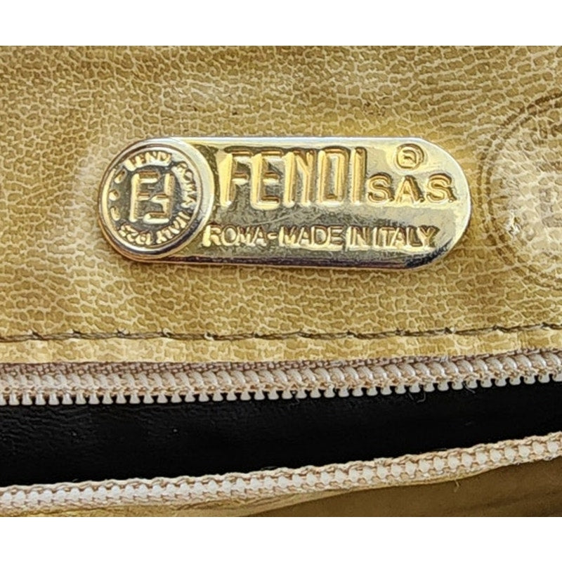 Vintage 80s Fendi Shoulder Bag Zucca Logo Detachable Strap
