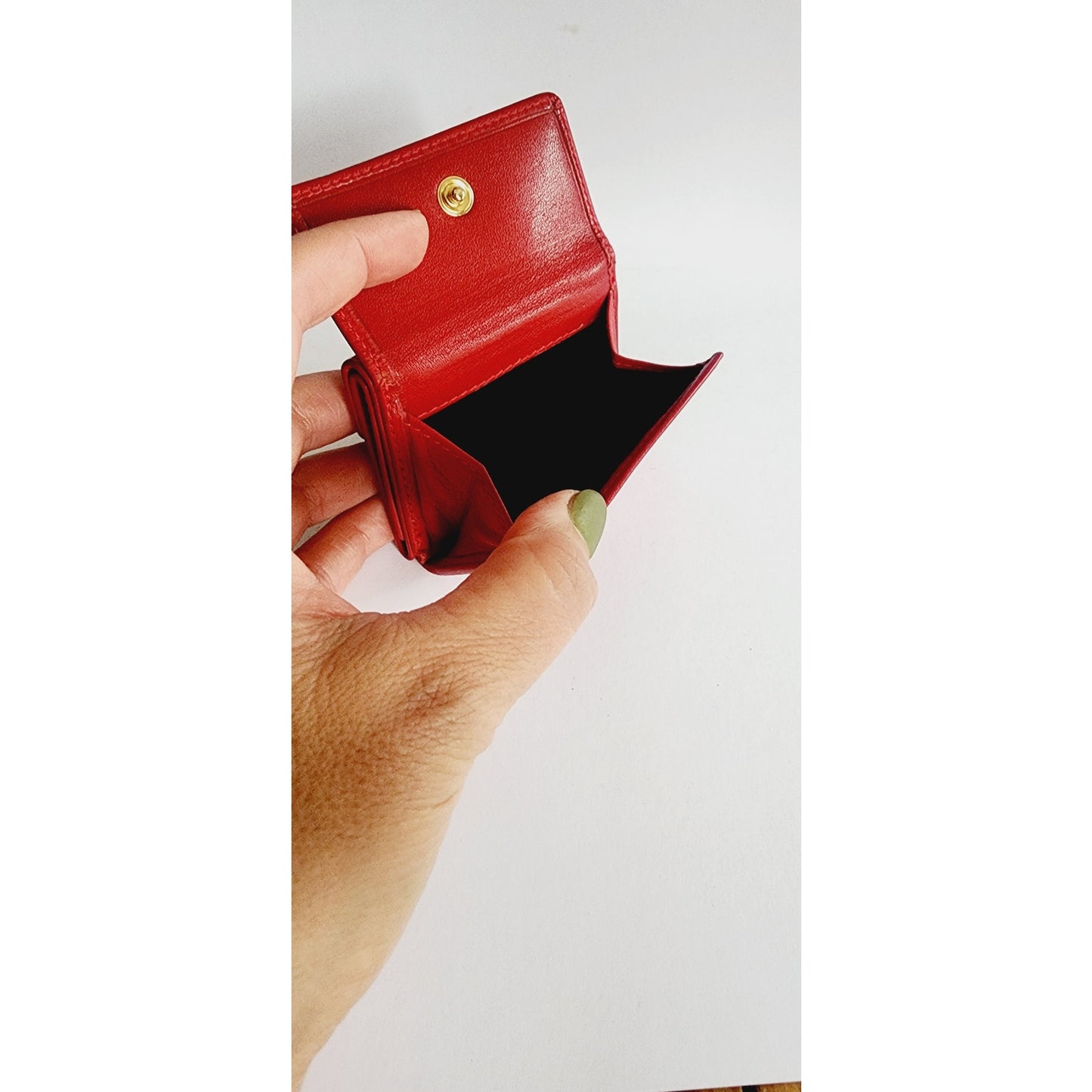 Vintage Judith Leiber Mini Coin Purse Red Leather