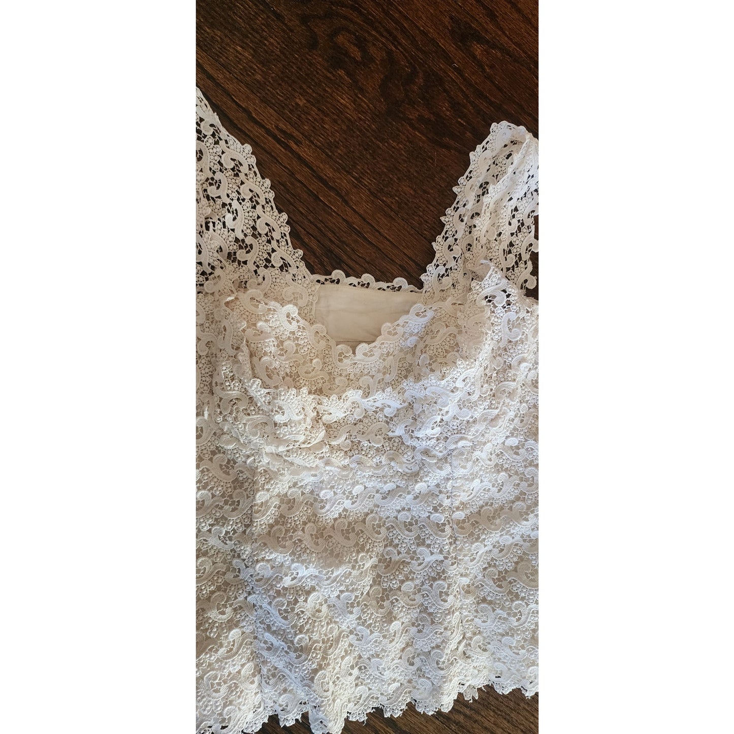 Vintage 50s White Lace Top Sleeveless Shell