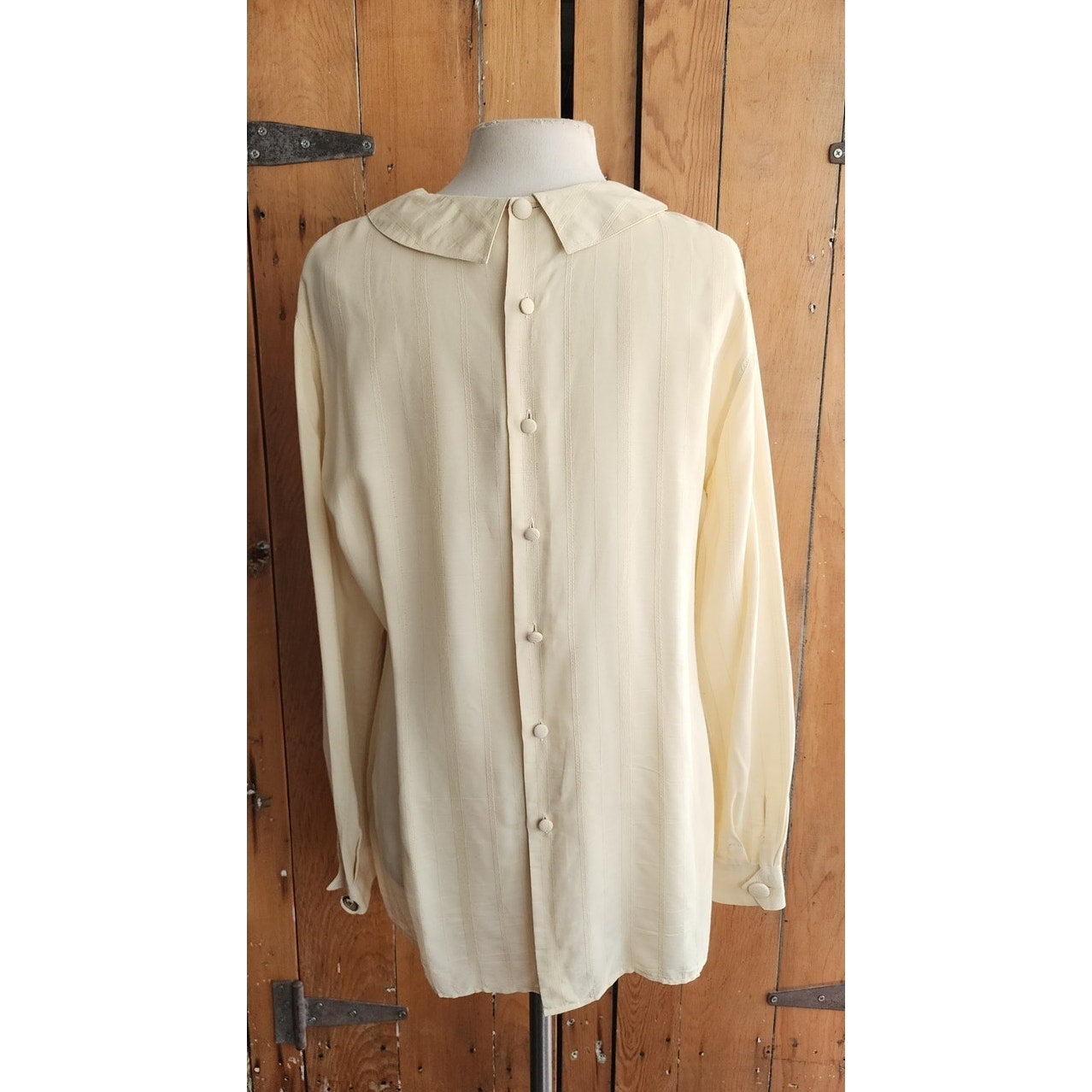 Vintage 80s Armani Blouse Cream Silk Tunic