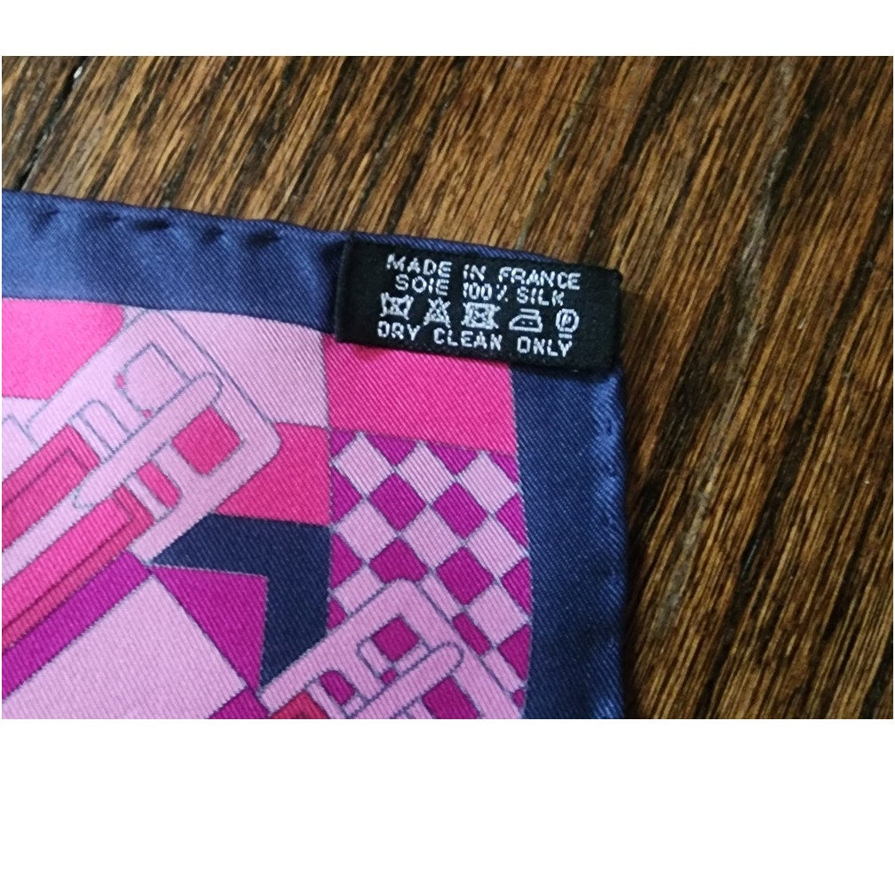 Vintage 2010s Hermes Scarf Steeple Chase Purple Silk Twill Equestrian