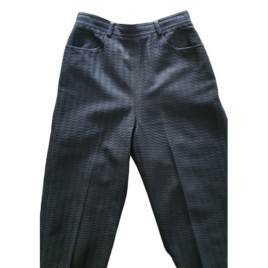 Vintage 1990s ISAAC MIZRAHI Pants Black Textured Cotton Pants Waist 28 Made in USA