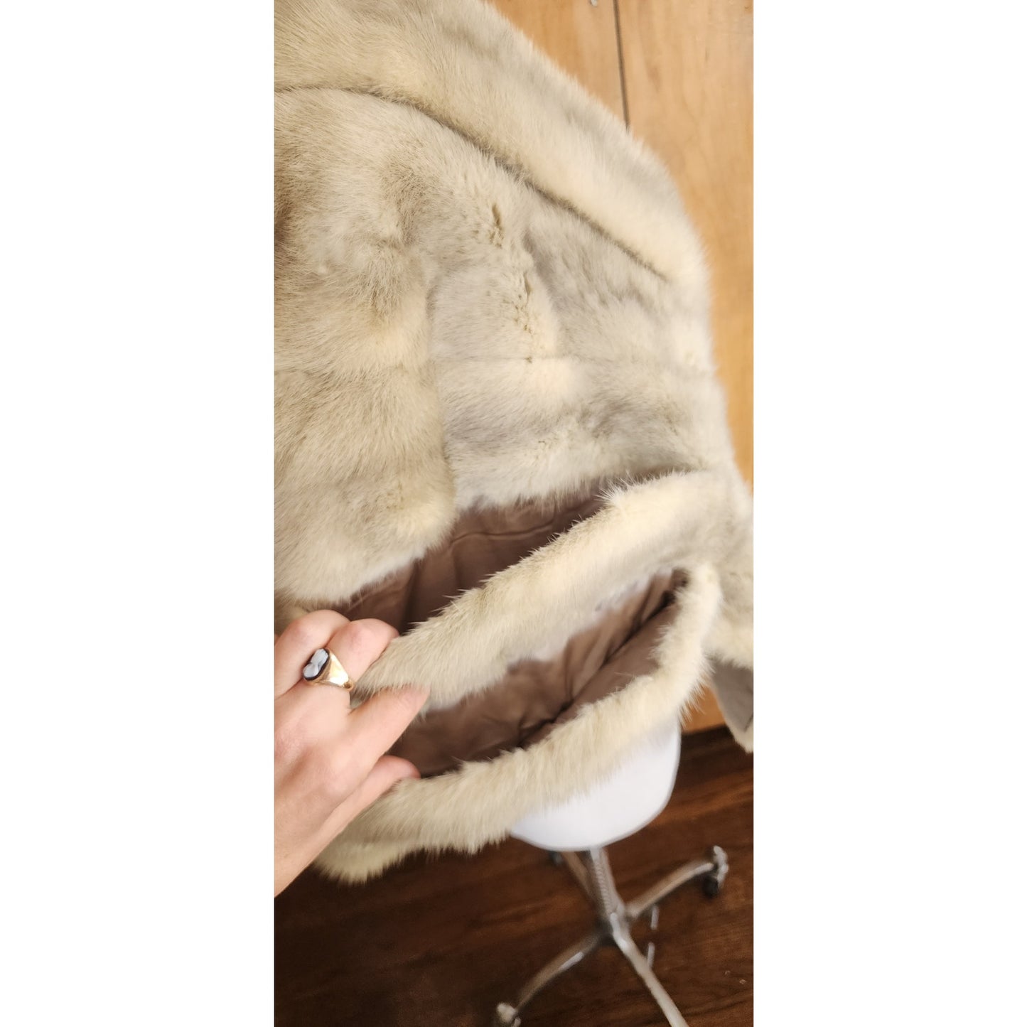 Vintage 50s Silver Mink Fur Wrap Stole by Hoffman-Morton