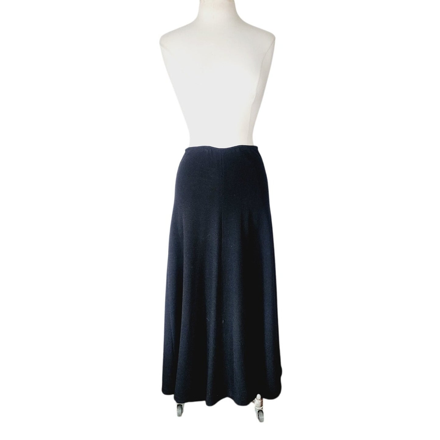 Vintage 1990s St John Knit Evening Skirt Long Black Santa Knit / Med