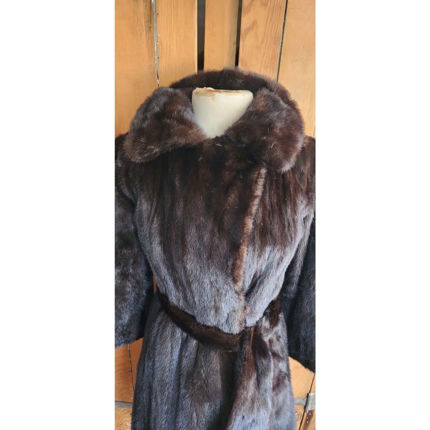 Vintage 70s Brown Mink Fur Coat Belted / Rosenthal Furs / S