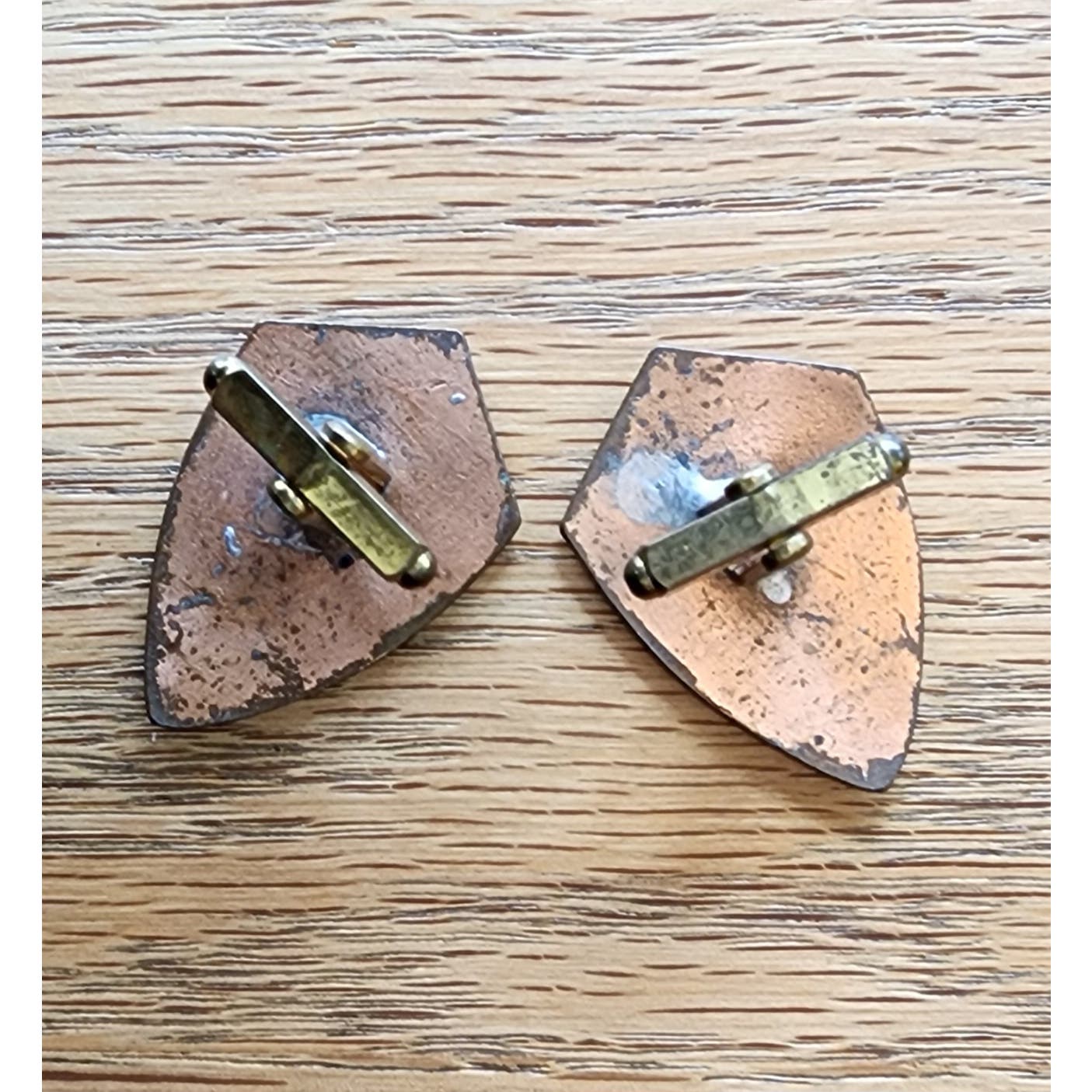 Vintage Cufflinks Red White Enamel Lightning Shields 25th Infantry Division