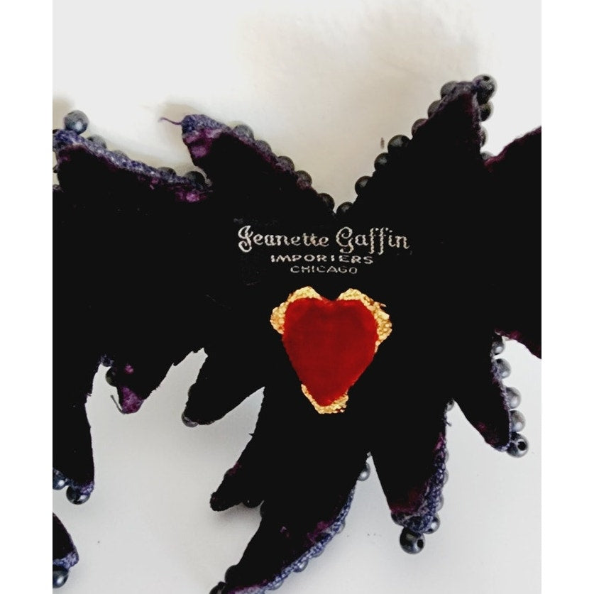 Vintage 50s Eggshell Style Hat Navy Blue Beaded Fascinator Jeanette Gaffin