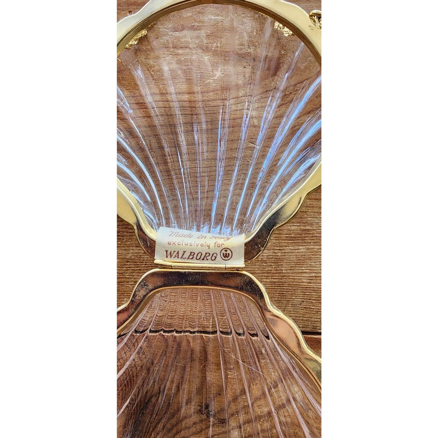 Vintage 50s Seashell Bag Clear Lucite Walborg