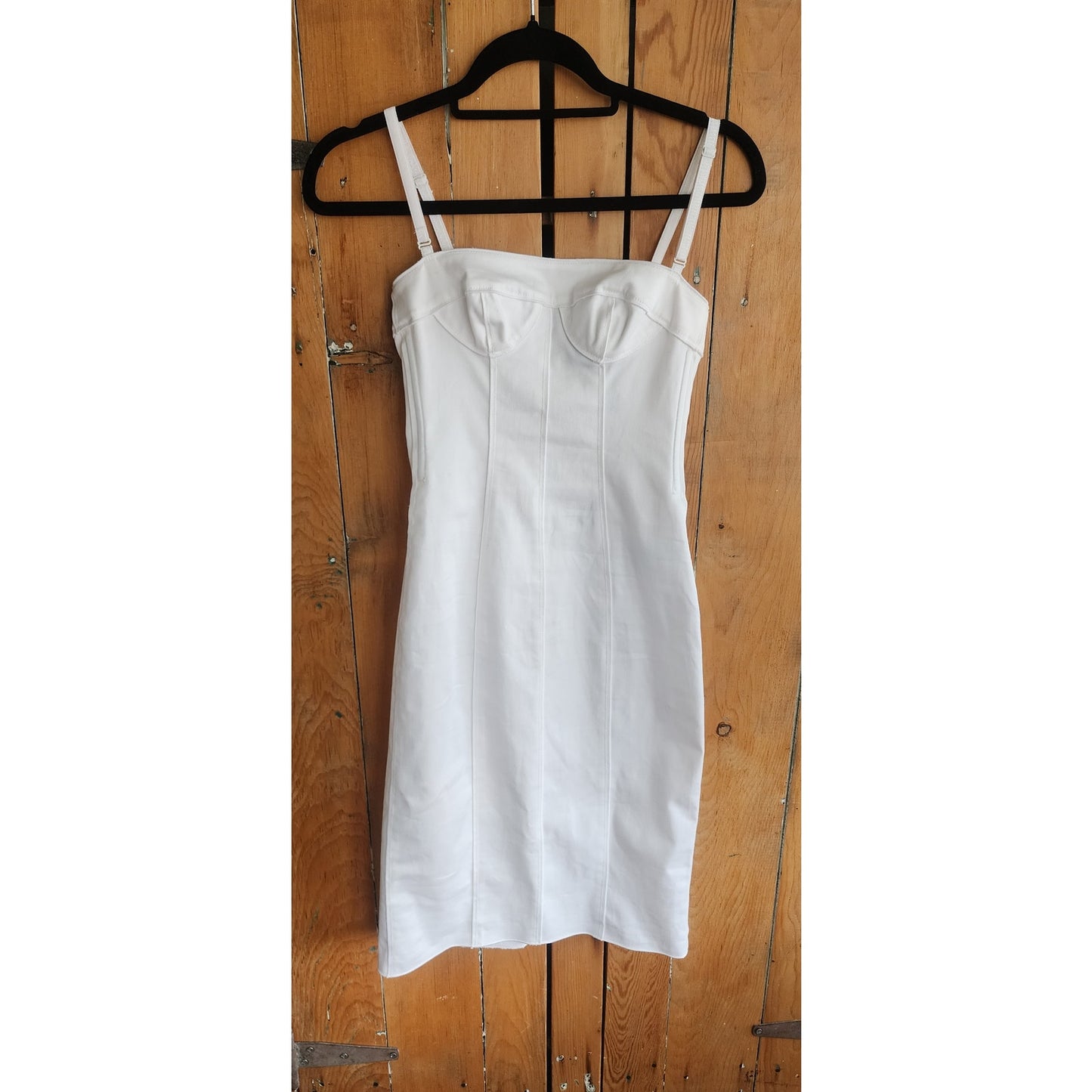 Vintage 2000s Dolce Gabbana Dress White Bustier Stretchy Cotton XS NWT