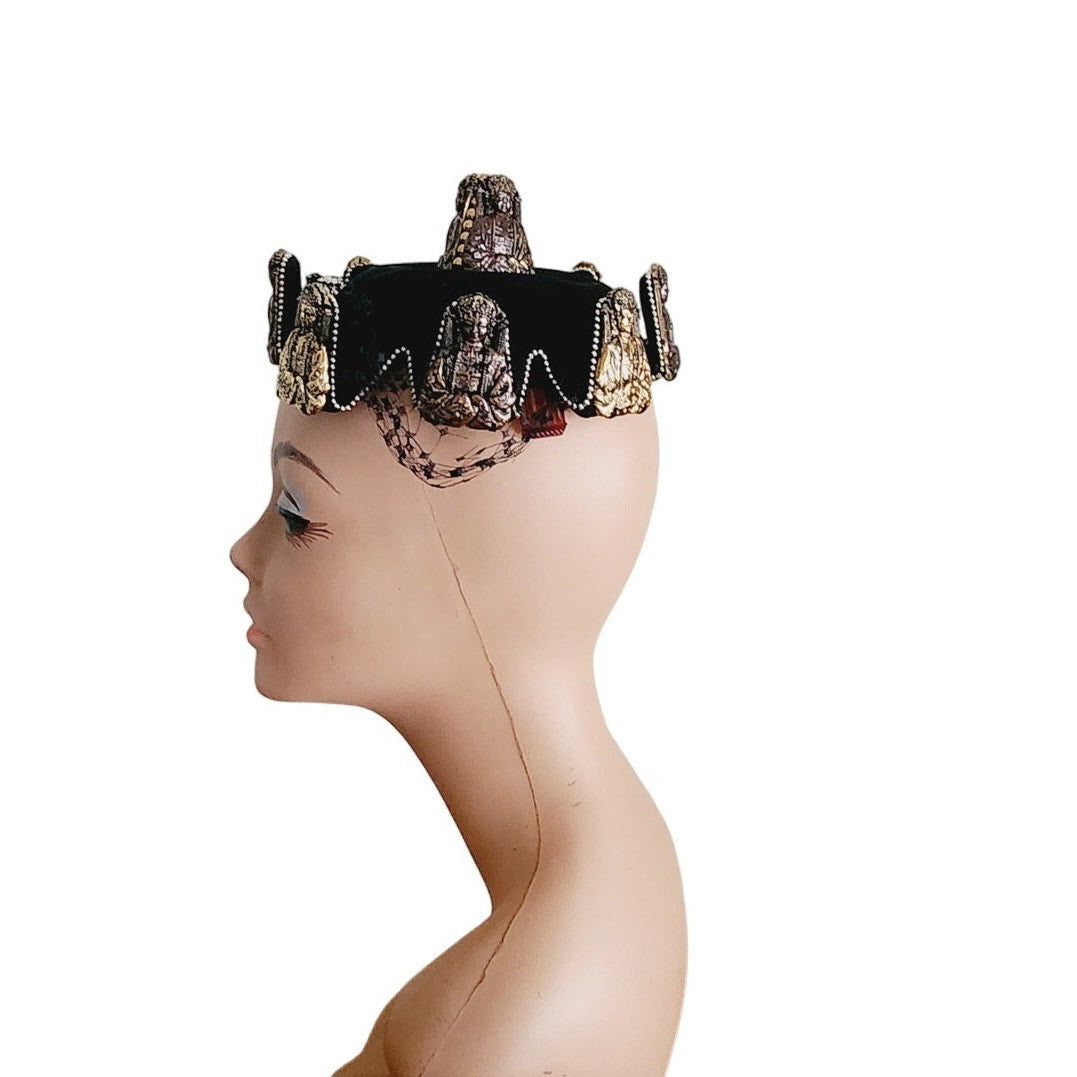 Vintage 50s Bes-Ben Hat Pointed Buddha Pagoda