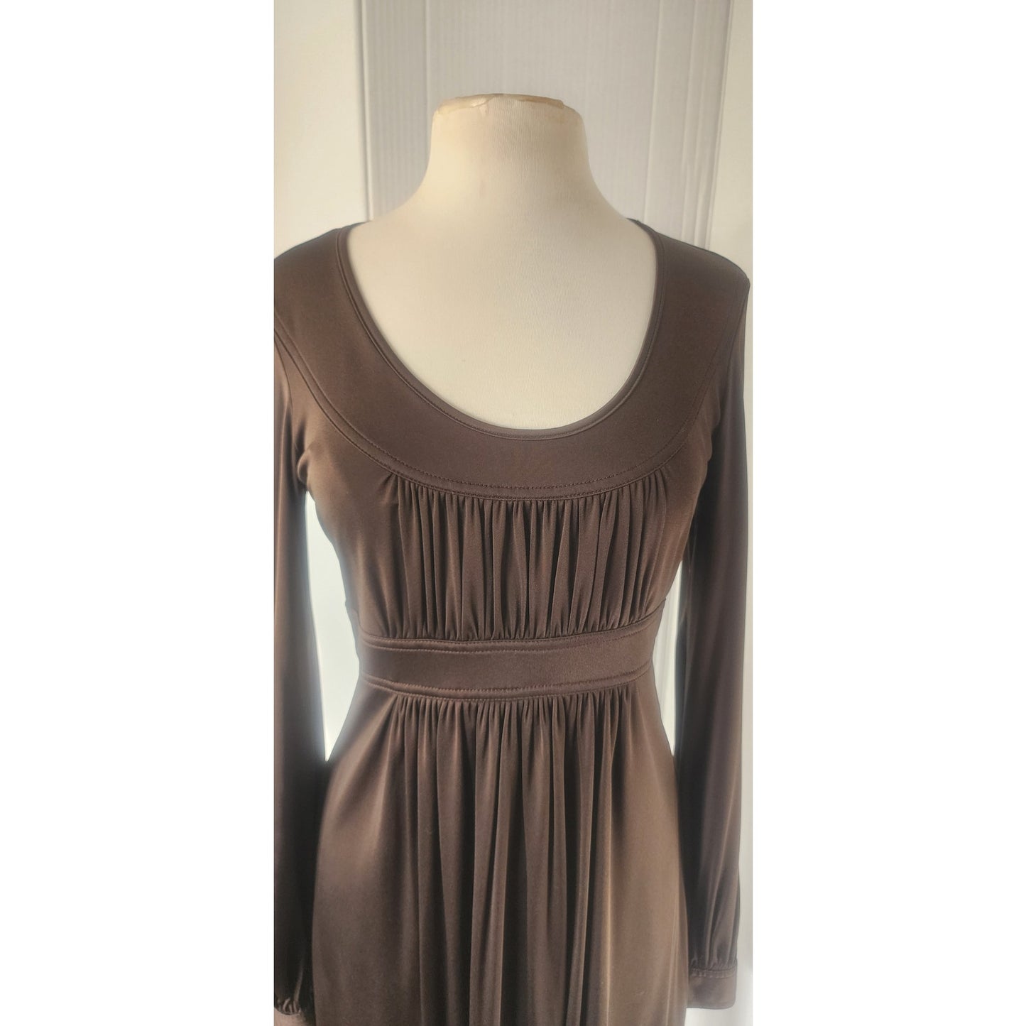 Vintage Y2K Michael Kors Dress Stretchy Brown Empire Waist / Medium