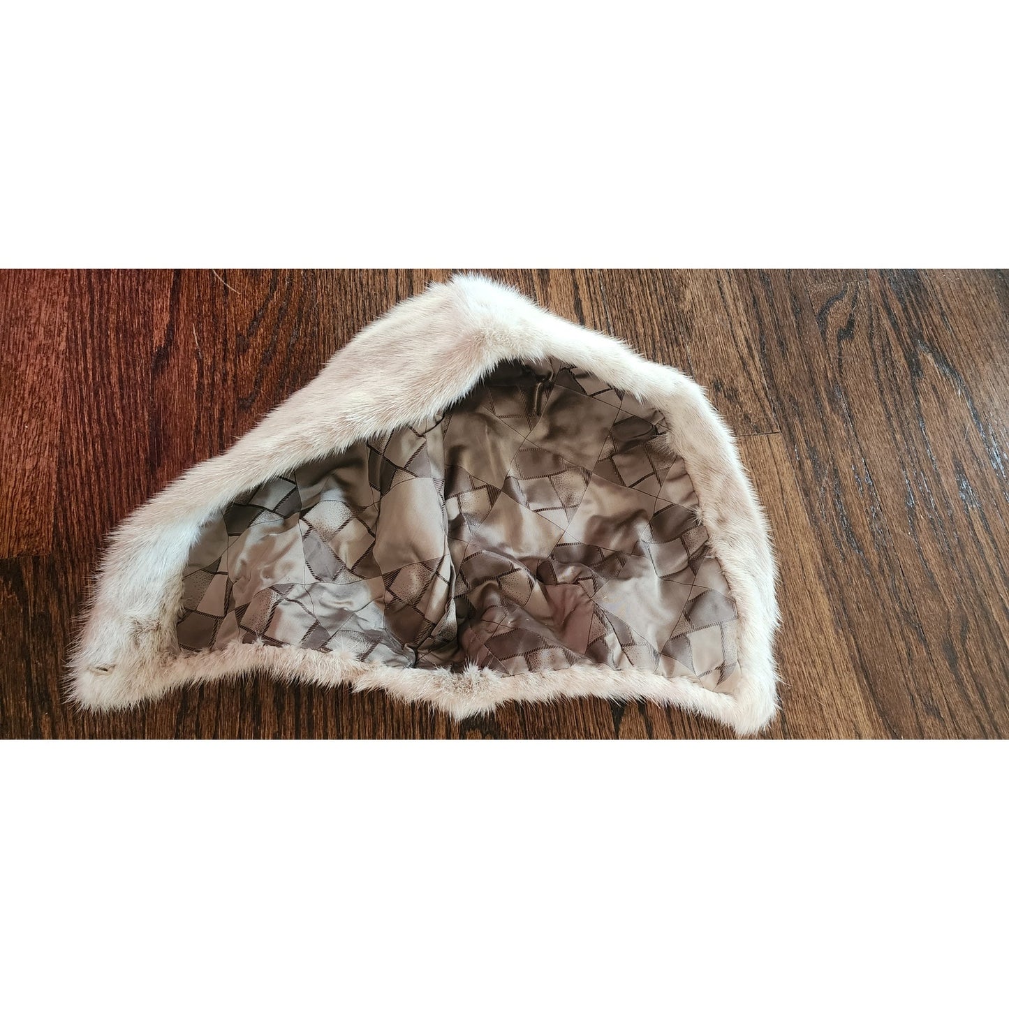 Vintage 1960s Gray Fur Hat Hood Silver Mink