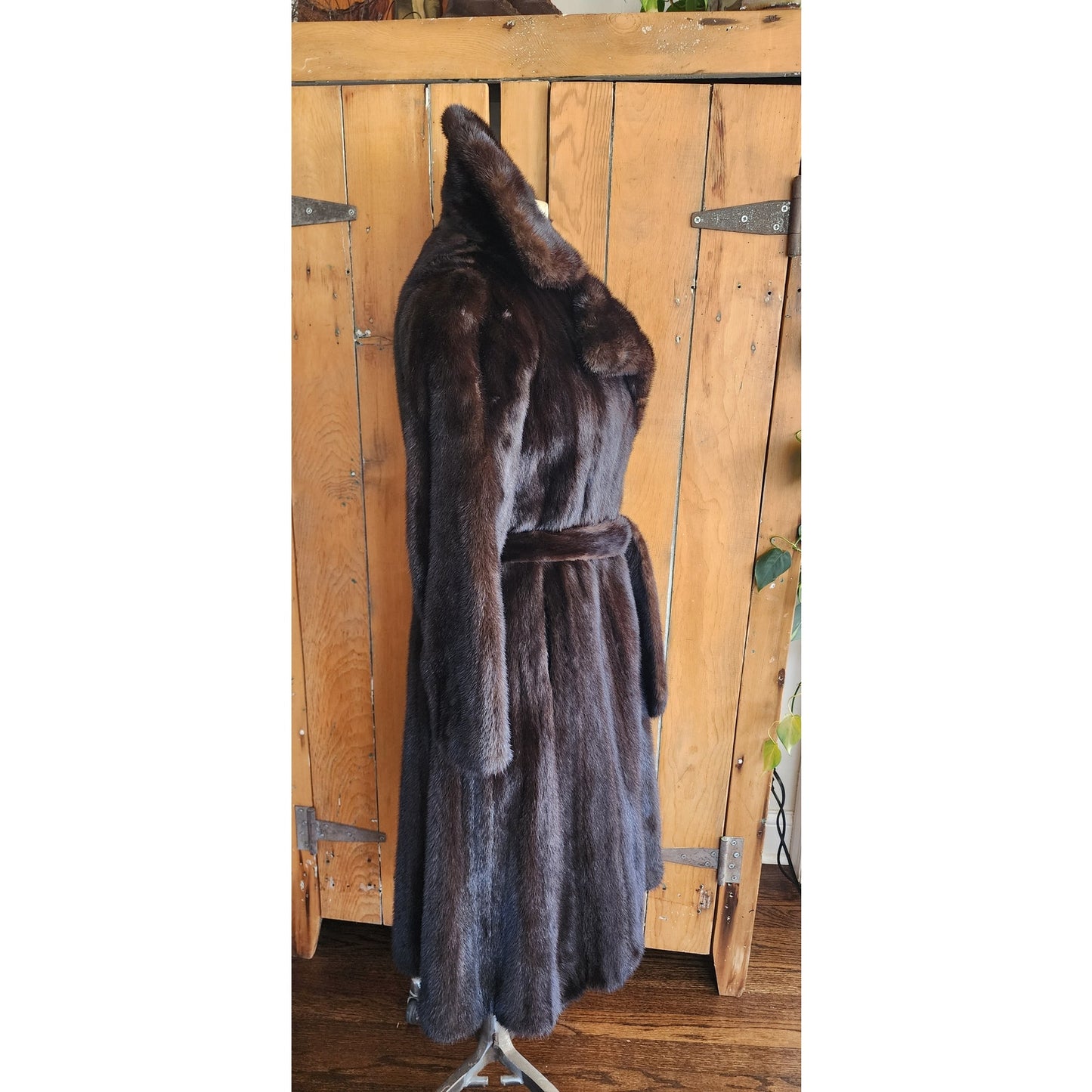 Vintage 70s Brown Mink Fur Coat Belted / Rosenthal Furs / S