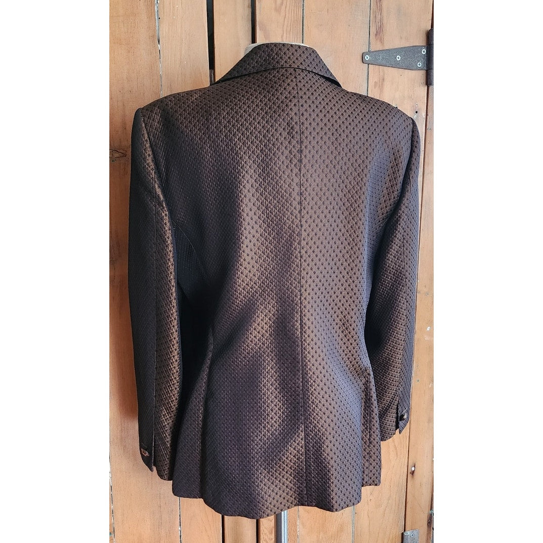 Vintage 1990s ESCADA Blazer Brown Bronze Metallic Jacket / Large