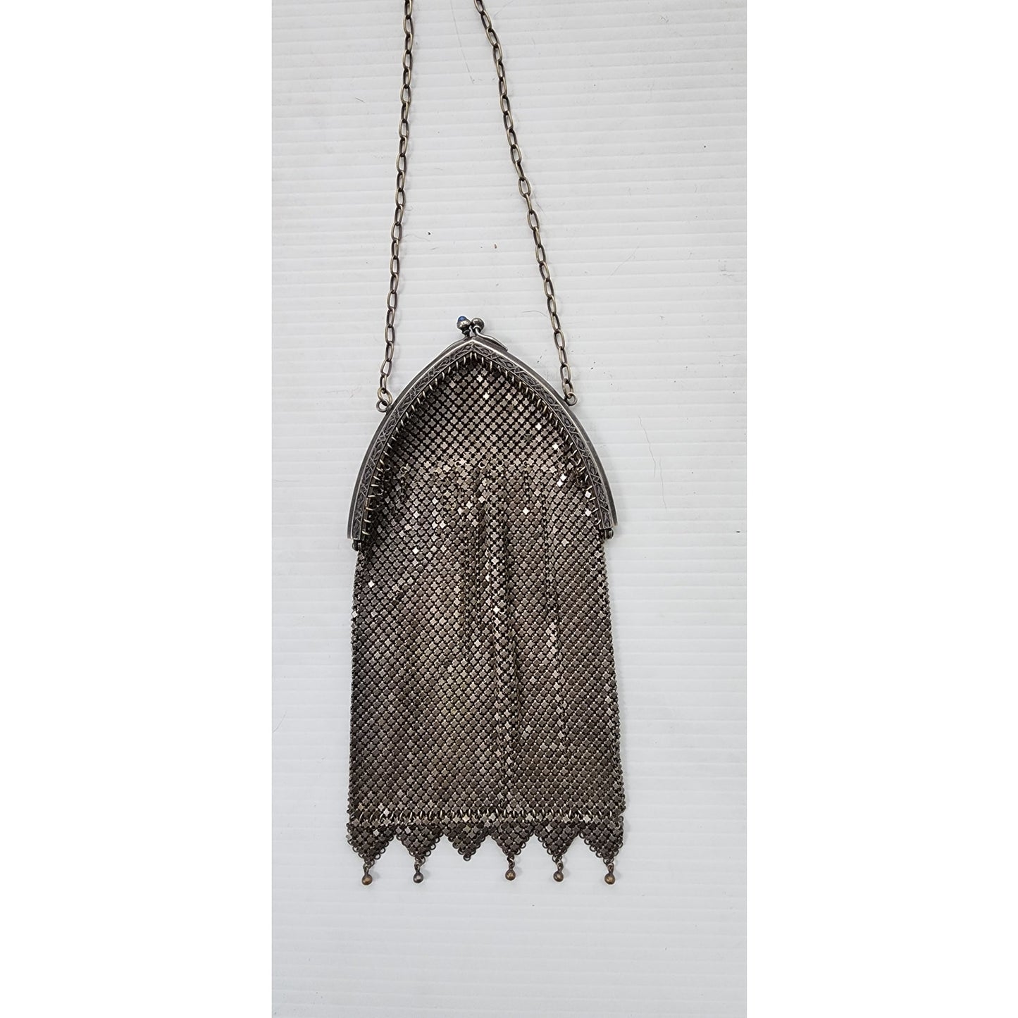 Antique Chain Mail Purse Silver Mesh Handbag