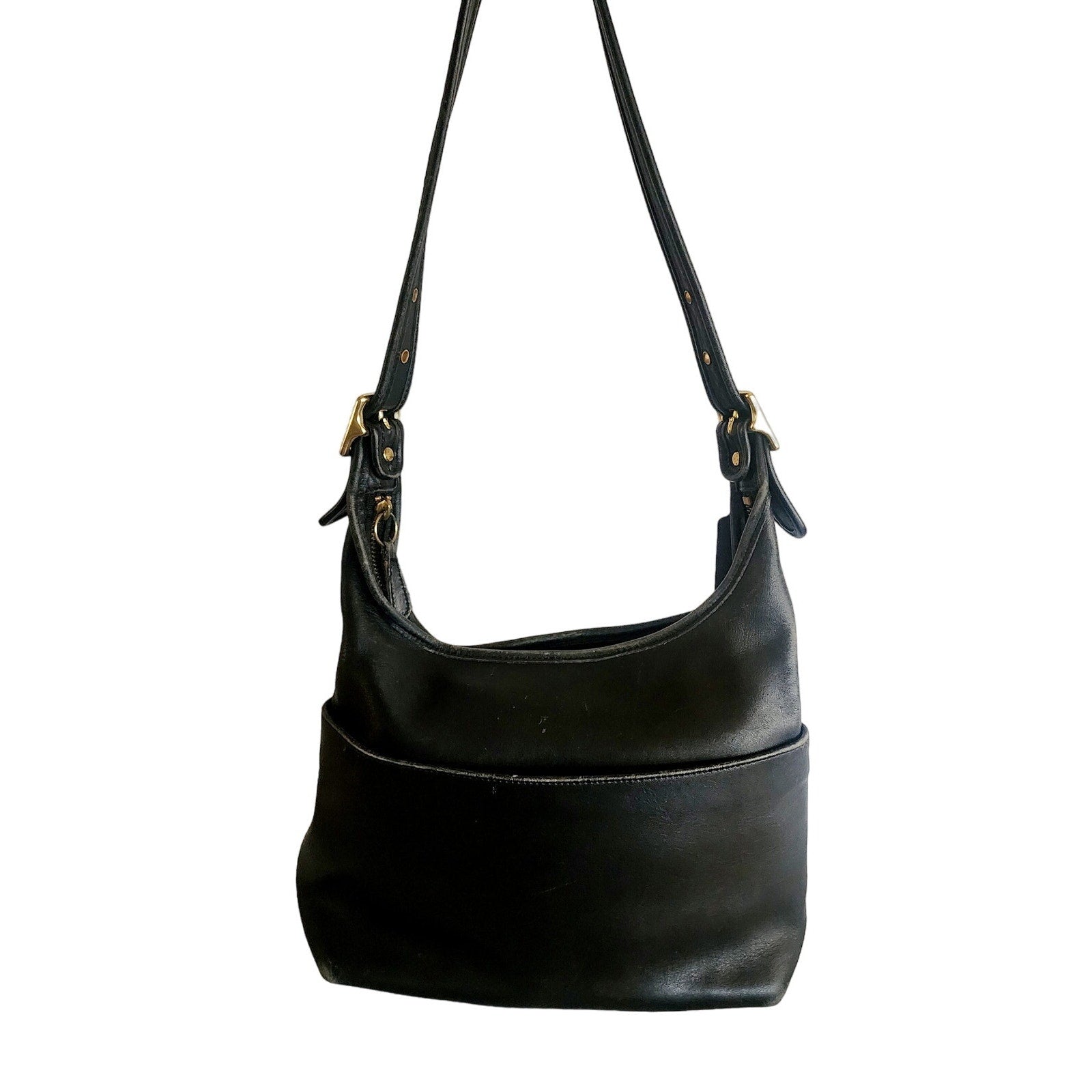 Vintage COACH Legacy Boho Shoulder Bag Black Leather 9058