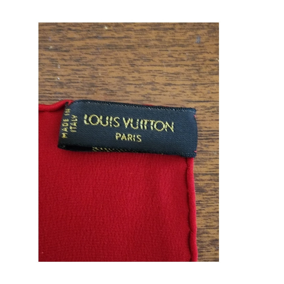 Vintage Louis Vuitton Scarf Red Silk Square w/Monogram Print