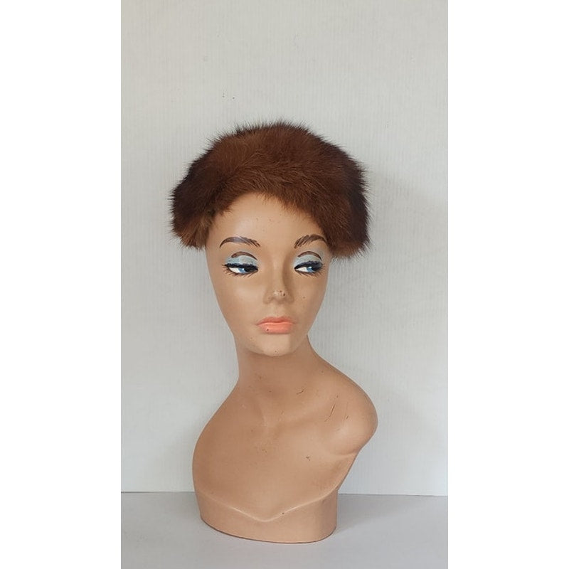 Vintage 50s Bes-Ben Hat Brown Sable Fur