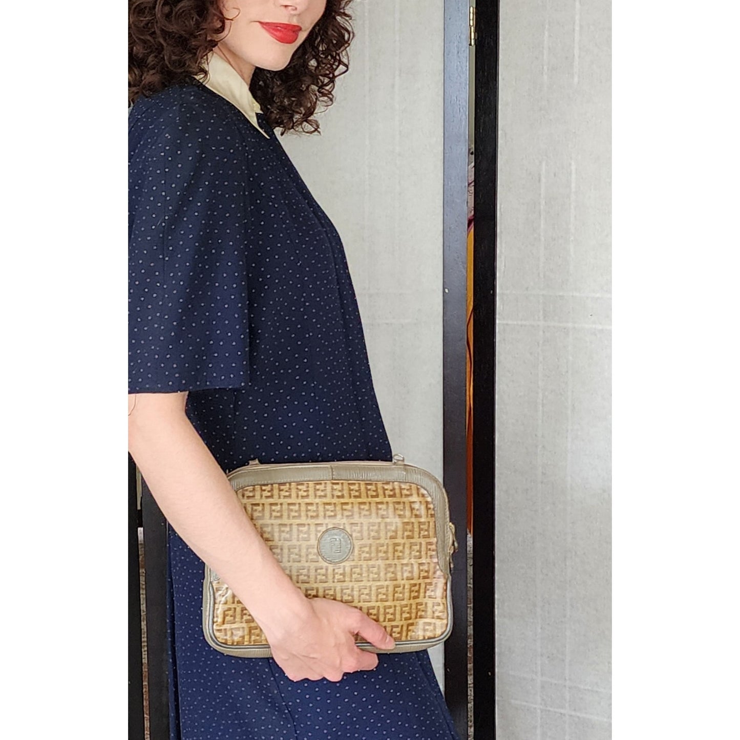 Vintage 80s Fendi Shoulder Bag Zucca Logo Detachable Strap