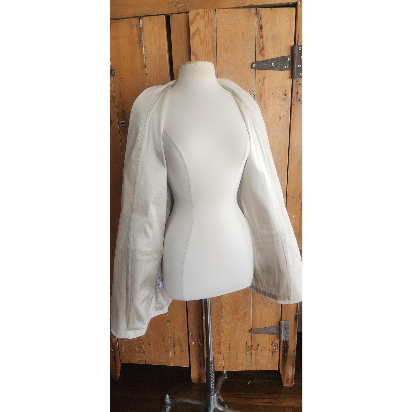 Eileen Fisher Long Blazer Off White Ramie Blend