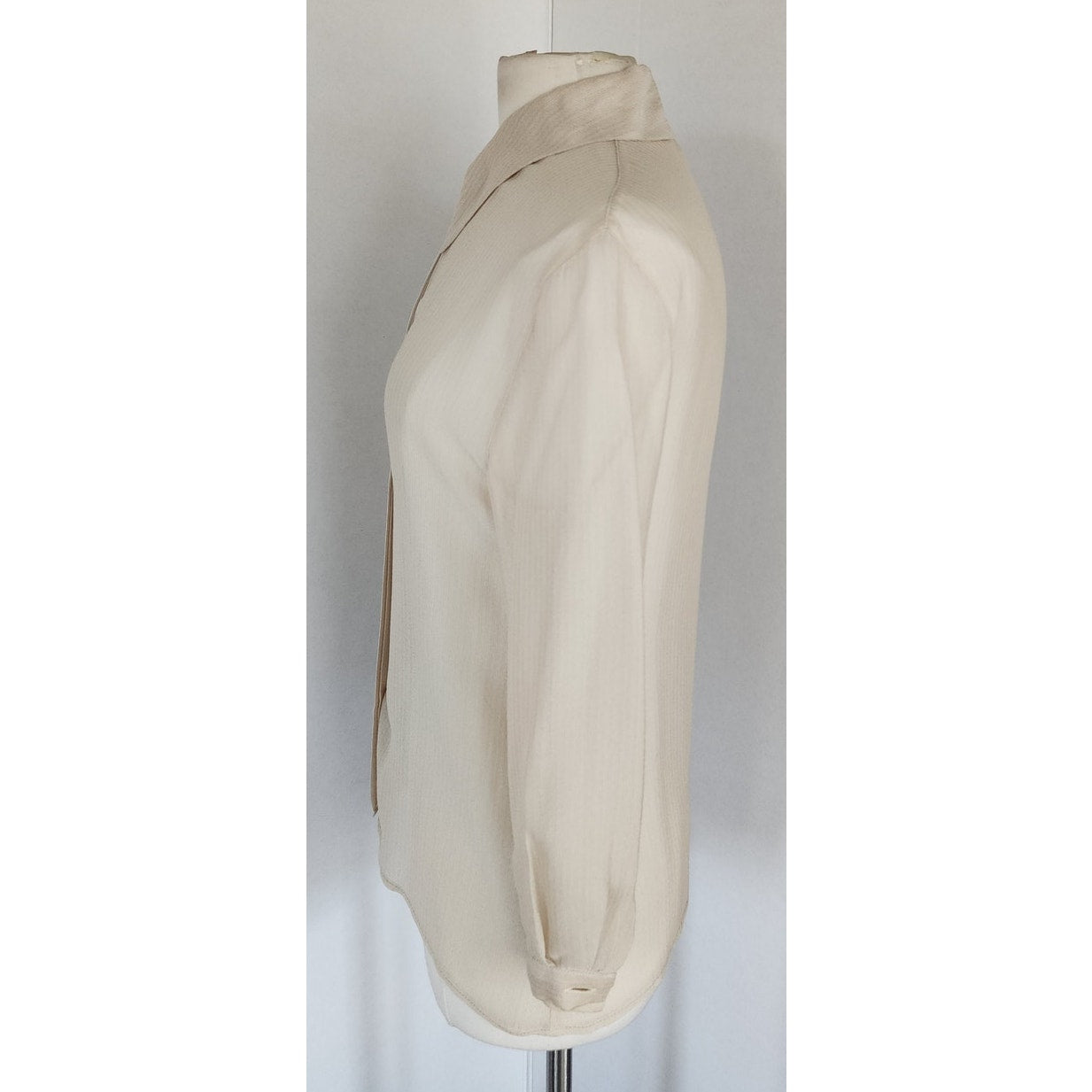 Vintage 90s Beige Silk Blouse Giorgio Armani Le Collezioni / M