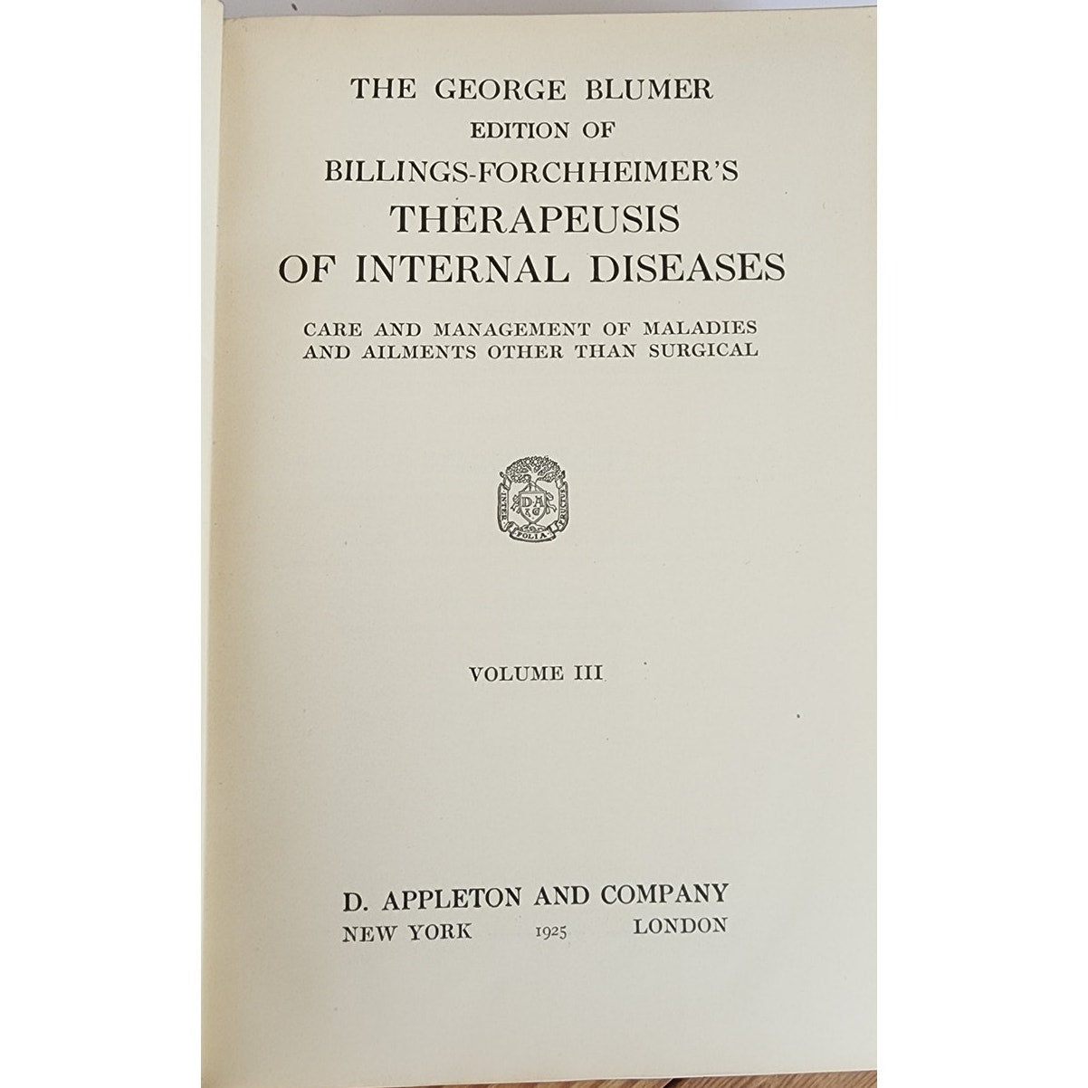 Antique Medical Books Complete Set George Blumer Billings-Forchheimer's Therapeusis of Internal Diseases 6 Volumes