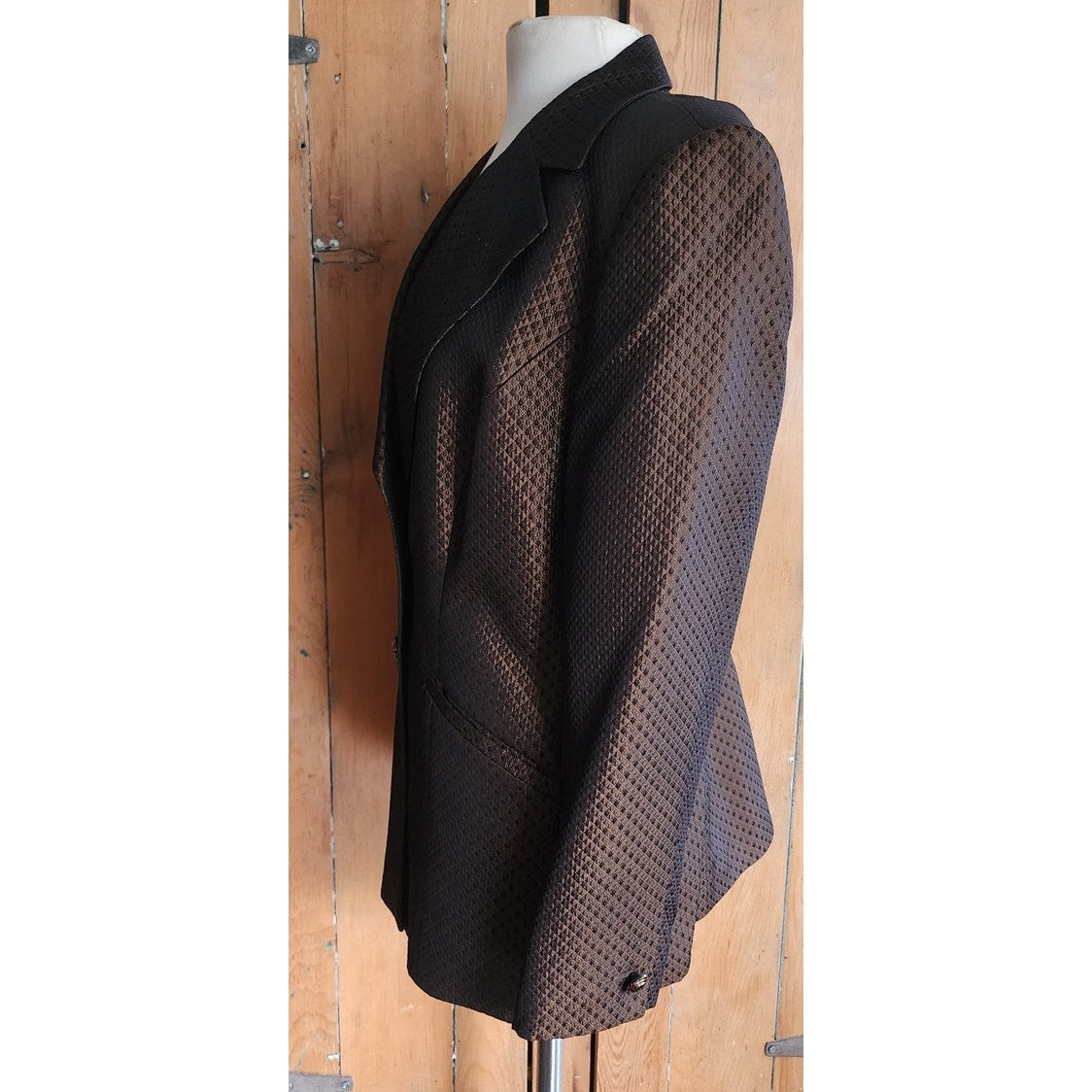 Vintage 1990s ESCADA Blazer Brown Bronze Metallic Jacket / Large
