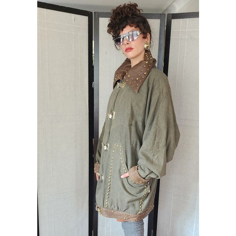 80s Jacques Saint Laurent Jacket Detachable Dyed Fur Cape +Tassels