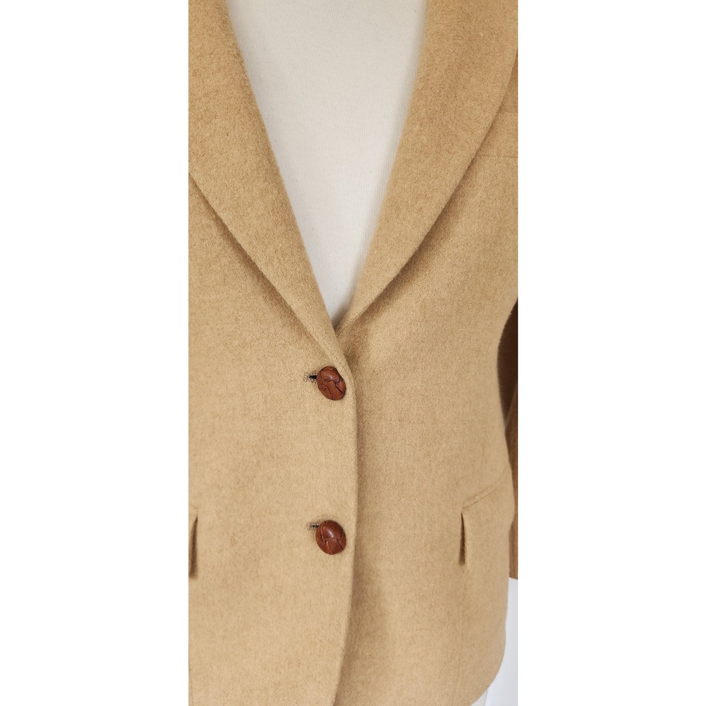 Vintage 70s Beige Blazer Camel Wool Gino Rossi /Petite S