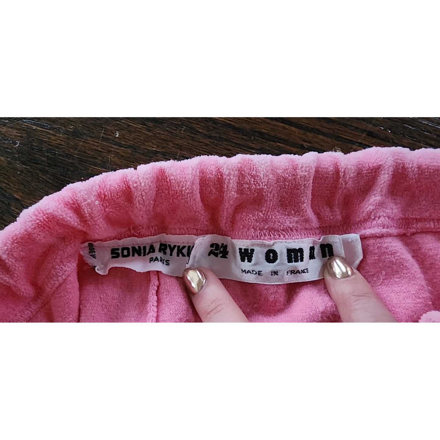 Vintage 1980s Sonia Rykiel Pants Pink Velour Culottes Short Cropped Knee Length