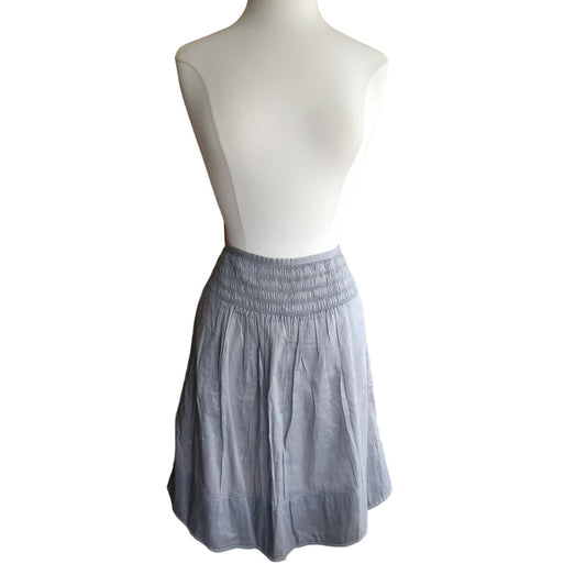 Vintage 2000s Burberry Summer Skirt Gray Cotton Midi Length / Med