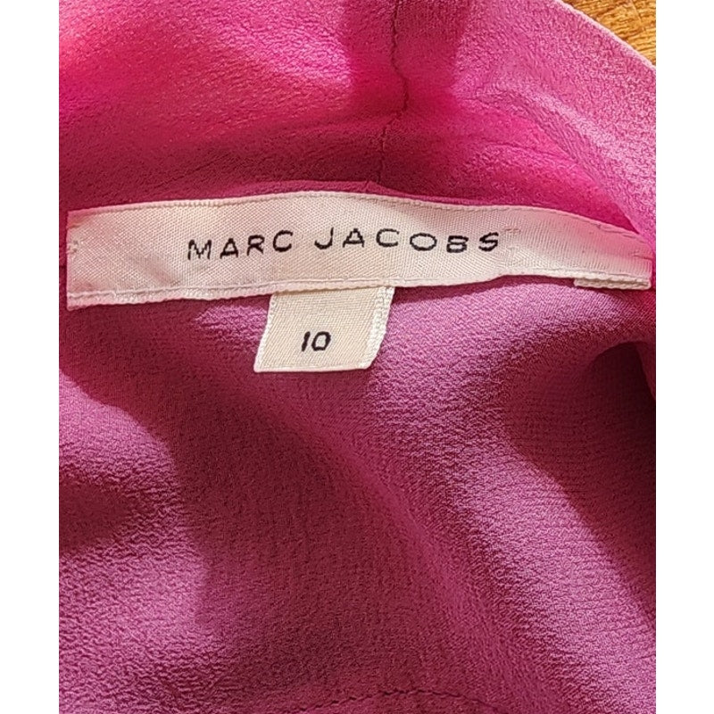 Vintage 2000s Marc Jacobs Blouse Sheer Purple Pink Silk Pussycat Bow