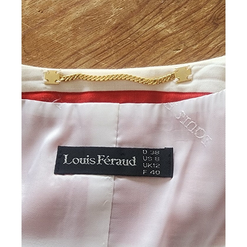 Vintage 1980s Louis Feraud Blazer Red White Stripe