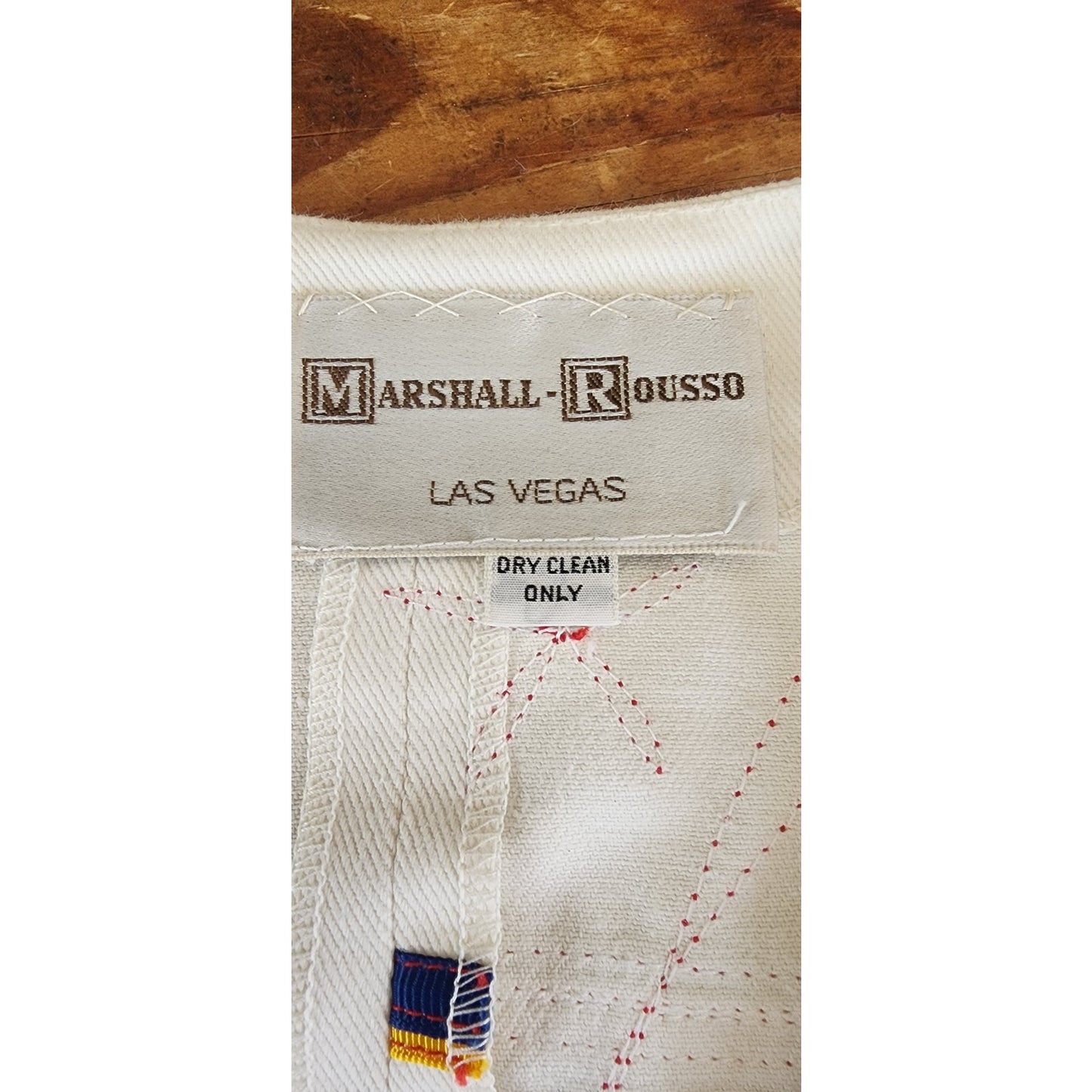 Vintage 1970s Marshall Rouso Skirt + Vest Set in Embroidered Denim / XS