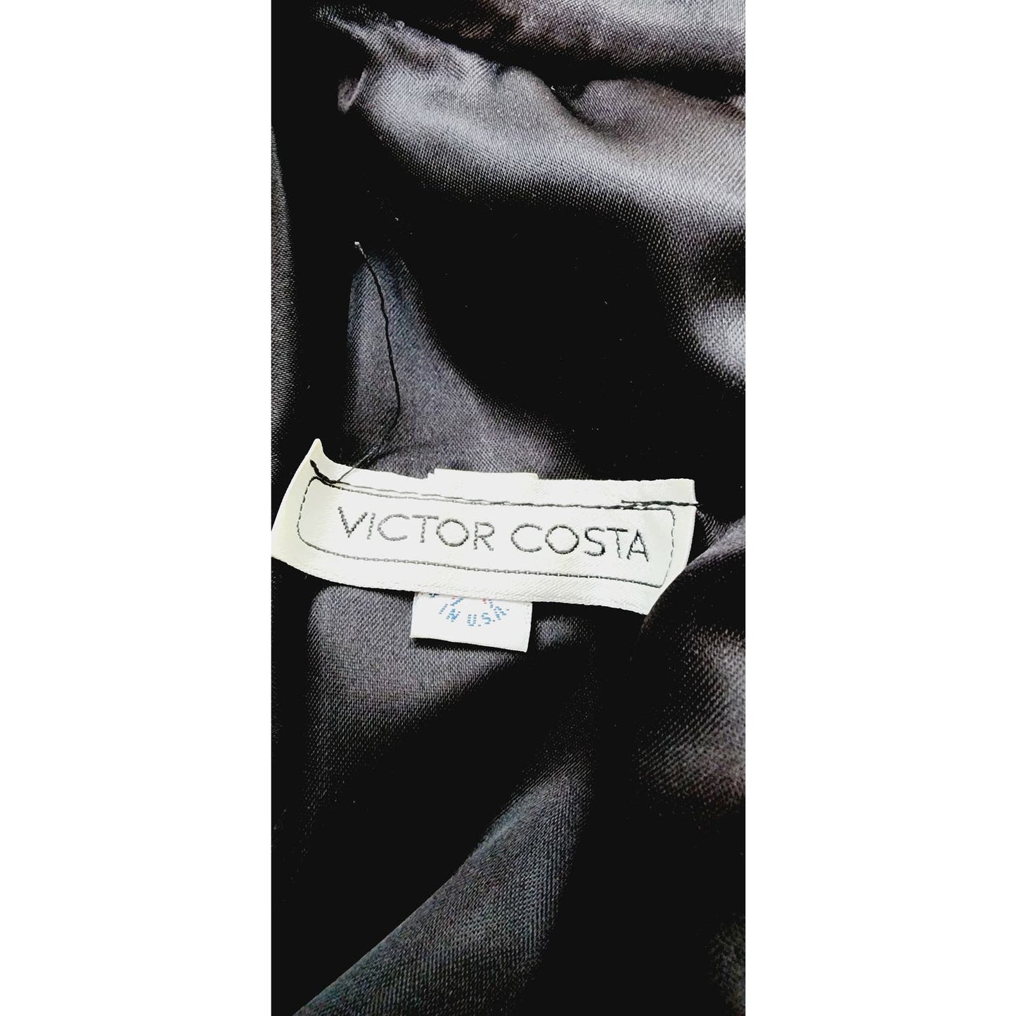 Vintage 80s Victor Costa Dress Black Velvet Pink Satin