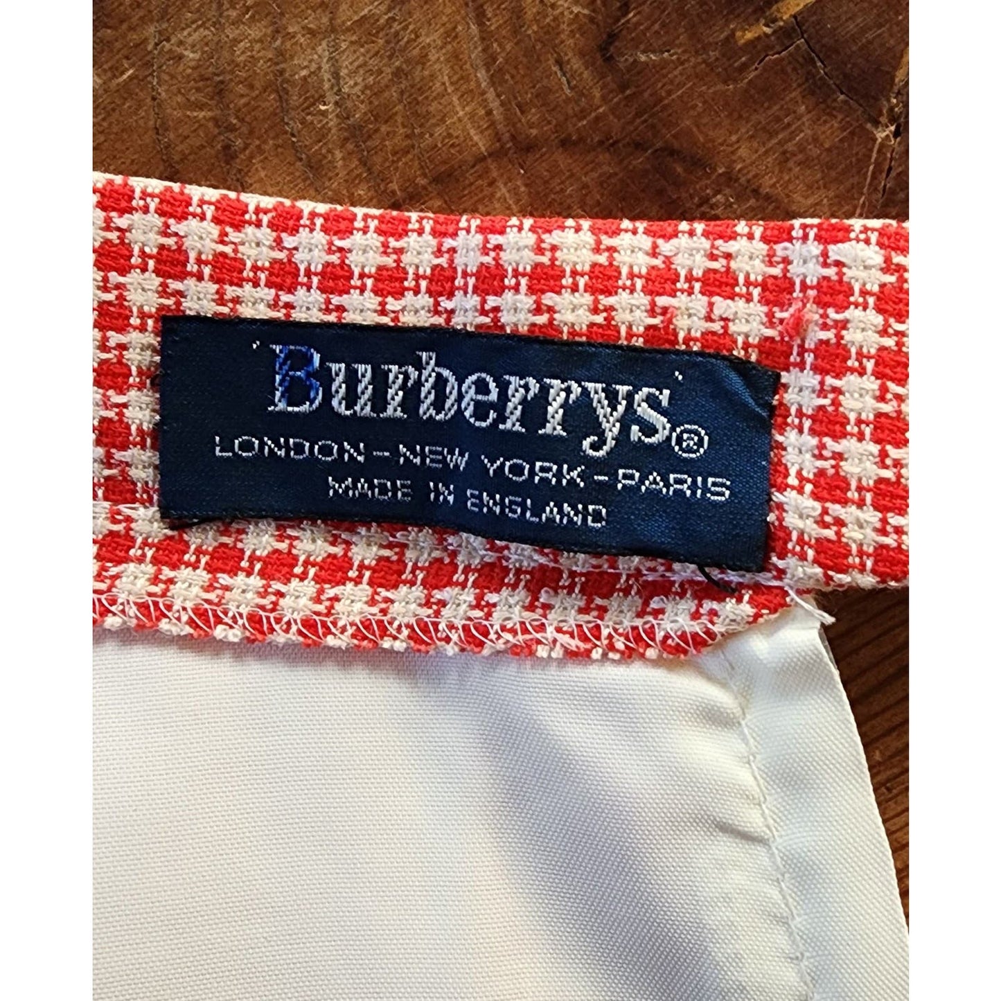 70s Burberrys Skirt Red White Checked Midi Length