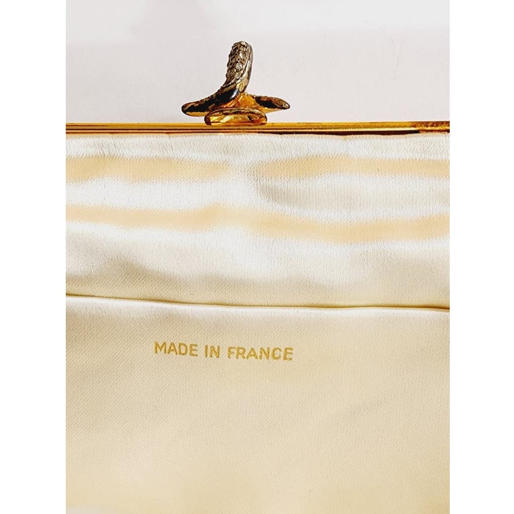 Vintage 50s Evening Bead Cream & Gold Beading France