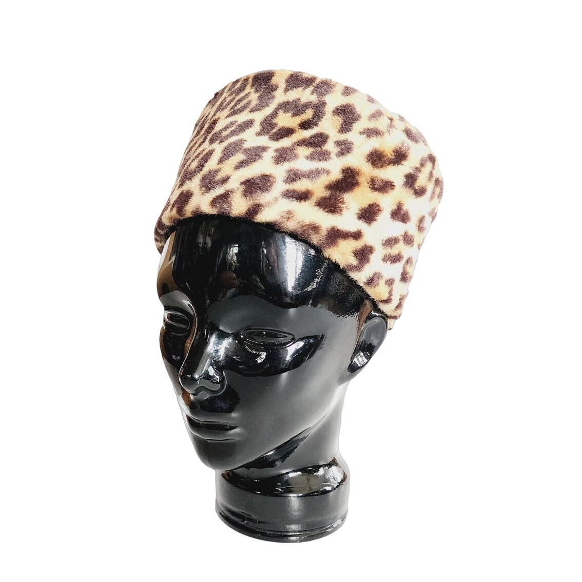 Vintage 60s Animal Print Hat Toque Cheetah Leopard Pattern
